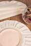 Linen |   Set of 4 Ruffled Round American Plates 40 cm - Ztasy4 - 3