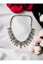 Garden Choker Zircon Stone Embroidered Engagement Henna Wedding Choker - 8