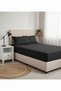 Battal Double Elastic Sheet + 2 Pillowcases Plain Black Ecdüzsyh3
