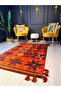 Mira 567 Ethnic Floral Themed Fringed Ethnic Woven Base Rug - 2