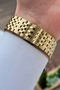 Men's Wristwatch with Black Dial and Gold Color Adjustable Strap - 4