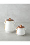 Vina Dolomite Jar with Spoon 17 cm White - 4