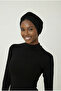 Cross Fukuro Glitter Lined Black Ready-made Hijab Hijab Evening Dress Bonnet - 4