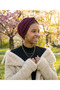 Cross Fukuro Glitter Lined Claret Red Ready-made Hijab Hijab Evening Dress Bonnet - 7