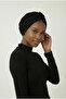 Cross Fukuro Glitter Lined Black Ready-made Hijab Hijab Evening Dress Bonnet - 2