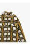 Checked Plush Coat Shirt Collar Double Pocket - 4