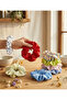4-Pack of 2 Plain and 2 Patterned Cotton Fabric Elastic Women's Scrunchies School Scrunchies - 4