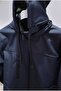 Men's Detachable Hooded Inner Fleece Water and Wind Resistant Softshell Coat - Dark Blue - 4