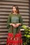 Khaki Color Asymmetrical Mercerized Blouse with Piece Detail - 4