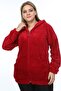 Women's Red Welsoft Zipper Cardigan