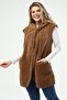 Welsoft Buttoned Camel Women's Vest with Pockets - 4