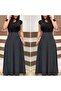 Crepe Fabric Polka Dot Stretch Full-Length Summer Graduation Wedding Dress - 2