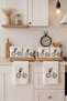 Set of 2 Straw Baskets with Bicycle Patterned 6-Piece Bridal Shower Gift 30x50 Kitchen Towel Set - 2