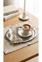 6-Piece Stainless Steel Oval Tea and Coffee Presentation Tray with Butterfly Accessories Gold & Silver 20X25 cm - 4
