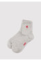 M Embroidered Gray Socks 1913541-24386