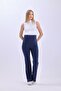 Navy Blue Spanish Leg Adjustable Waist Flexible Shaping / Sculpting Maternity Leggings - 4
