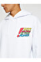 Oversize Sweatshirt Hooded Printed Ribbon - 5