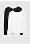 2-Pack Long Sleeve Basic T-Shirt Fitted / Bodycon Fit 1613519-90891