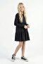 Girls' Long Sleeve Black Dress - 3