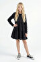 Girls' Long Sleeve Black Dress - 2