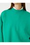 Oversized Basic Sweatshirt with Crew Neck and Fleece Inside - 5