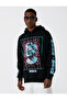 Far East Printed Oversized Sweatshirt Fleece-Lined Hoodie - 3