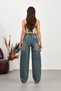 Women's Blue Street Style Loose Fit Wide Leg Baggy Jeans - 4