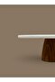 Mermer 25 cm Natural Footed Cake Stand with Glass Cup White - 6
