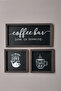 Kitchen Tea Coffee Corner Wooden Decor Wall Painting Panel Set (Black)