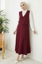 Leris Vest Skirt Double Set 1346 - Claret Red