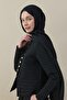 H Pattern Cashmere Silk Shawl Black - 4