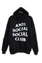 Anti Social Club Printed Unisex 100% Cotton Hooded Black Sweatshirt