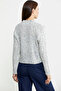 Wool Knitwear Cardigan with Frayed Collar Detail - Bone - 5