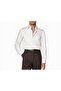 White, Coffee Striped Men's Classic Shirt Cotton - 2