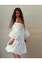 Papatya Cotton Floral Boho Dress / Blue Flowers - 5