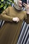 Women's Islamic Clothing Plus Size Corded Fabric Ecrin Double Suit with Pants - 8