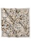 Beige Object Pattern 100% Twill Silk Scarf 4216 - 84 - 4
