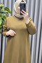 Women's Islamic Clothing Plus Size Corded Fabric Ecrin Double Suit with Pants - 7