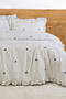 Single Duvet Cover Set 100% Cotton Ornamental Overlock Ruffled (Bow) - 2