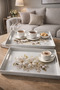 Decorative and Stylish Floral Print Set of 2 Rectangular Serving Tray Set - 2