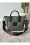 Khaki Green Women's Canvas Vintage Detailed Hand and Shoulder Bag - 6