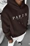 Men's Brown Paris Romantic City Printed Hooded Sweatshirt