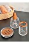 Natural Wood Touch Glass Bathroom Set 3 Pieces - 4