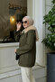 Khaki Fur Collar Lined Cashmere Jacket Coat 2121 - 3