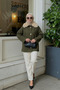 Khaki Fur Collar Lined Cashmere Jacket Coat 2121 - 6