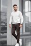 Men's Straight Fit Cotton Brown Trousers - 5