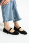 Black Stone Buckle Orthopedic Sole Women's Ballet Flats – Stylish and Comfortable Everyday Shoes - 2
