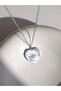 Pink Zircon Stone Star Heart Necklace - Silver Color - 2