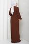 Yoke Pleated Ayrobin Dress Brown HM2872 - 7