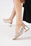 Renle chunky heel open back women's heeled shoes - silver